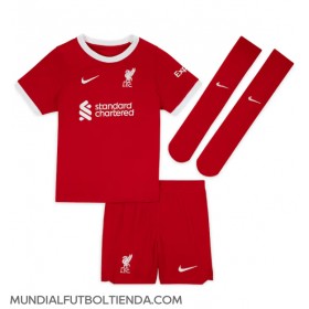 Camiseta Liverpool Virgil van Dijk #4 Primera Equipación Replica 2023-24 para niños mangas cortas (+ Pantalones cortos)